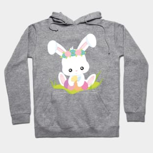 Easter, Easter Eggs, Cute Bunny, White Bunny Hoodie